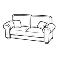 Minimalist vector outline of a sofa chair icon for versatile use.