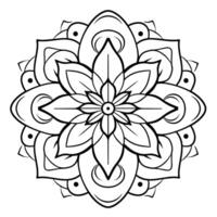 Intricate mandala outline icon in vector format for spiritual designs.