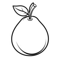 Ripe pear outline icon in vector format for fruit designs.