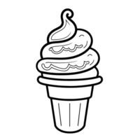 Delicious ice cream outline icon in vector format for dessert designs.