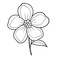 Elegant flower outline icon in vector format for decorative designs.