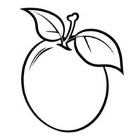 Juicy mango outline icon in vector format for fruit-themed designs.