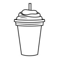Minimalist vector outline of an iced coffee icon for versatile use.