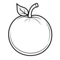 Sleek guava outline icon in vector format for fruit-themed designs.