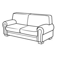 Minimalist vector outline of a sofa chair icon for versatile use.