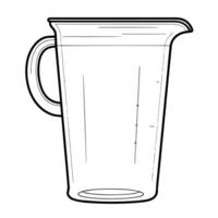 Sleek beaker glass outline icon in vector format for laboratory designs.