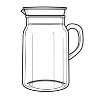 Sleek beaker glass outline icon in vector format for laboratory designs.