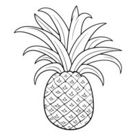 Juicy pineapple outline icon in vector format for tropical designs.