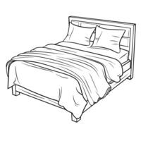 Transform designs with our sleek and minimalist bed outline icon vector. vector