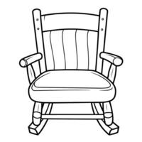 Classic rocking chair outline icon in vector format for furniture designs.