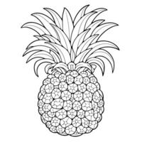 Juicy pineapple outline icon in vector format for tropical designs.