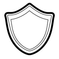 Solid army shield outline icon in vector format for defense designs.