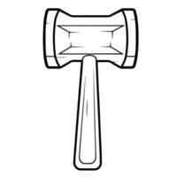 Sturdy hammer outline icon in vector format for construction designs.