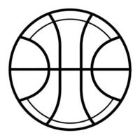 Sleek basketball outline icon, perfect for sports-themed designs. vector