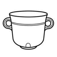 Practical measuring cup outline icon in vector format for kitchen designs.