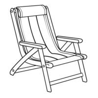 Clean vector outline of a deck chair icon for versatile applications.