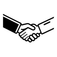 Professional handshake outline icon in vector format for business designs.