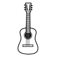 Minimalist vector outline of an acoustic guitar icon for versatile use.