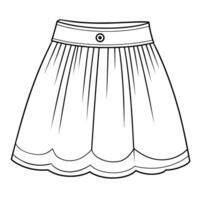Chic skirt outline icon in vector format for fashion designs.