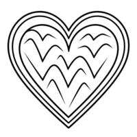 Whimsical vector outline of a doodle heart icon for versatile use.