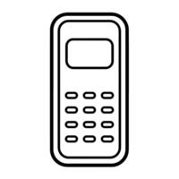 Sleek cell phone outline icon in vector format for communication designs.