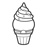 Delicious ice cream outline icon in vector format for dessert designs.