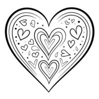 Whimsical vector outline of a doodle heart icon for versatile use.