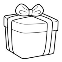 Clean vector outline of a gift box icon for versatile applications.