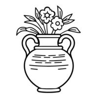 Ancient vase outline icon in vector format for historical designs.