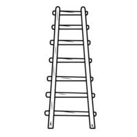 Sturdy ladder outline icon in vector format for construction designs.