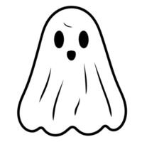 Spooky ghost outline icon in vector format for Halloween designs.