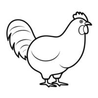 limpiar vector contorno de un pollo icono para versátil aplicaciones