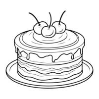 Clean vector outline of a cake icon for versatile applications.