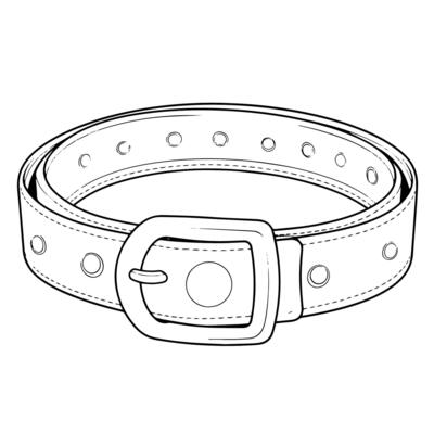 Accentuate your designs with a sleek belt outline icon vector, ideal for versatile and fashionable applications.