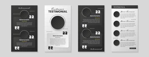 cliente Servicio revisión modelo. producto o negocio Velocidad comentario. conjunto de testimonial publicaciones, web pancartas de cliente satisfacción con estrella clasificación. testimonios diseño con opinión, usuario icono, comentario vector