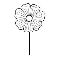 Clean vector outline of a flower icon for versatile applications.