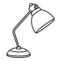 Minimalist vector outline of a desk lamp icon for versatile use.