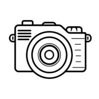 Sleek camera outline icon in vector format for photography-themed designs.