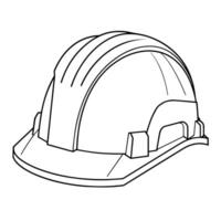 Minimalist vector outline of a safety helmet icon for versatile use.