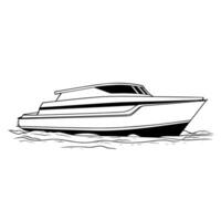 Sail into creativity with our sleek boat outline icon vector. vector