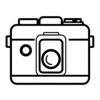 Sleek camera outline icon in vector format for photography-themed designs.