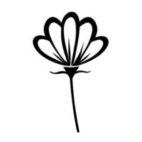 Clean vector outline of a flower icon for versatile applications.