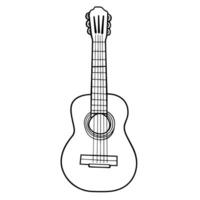 Sleek guitar outline icon in vector format for music-themed designs.