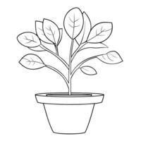 Graceful bean plant outline icon in vector format for agricultural designs.