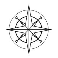 Sleek compass outline icon in vector format for navigation designs.