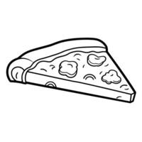 Tasty pizza slice outline icon in vector format for culinary designs.