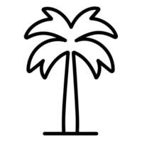 Graceful coconut tree outline icon in vector format for tropical designs.