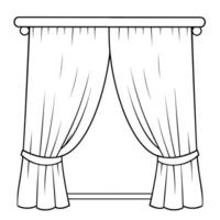 Minimalist vector outline of a curtain icon for versatile use.