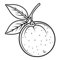 Juicy orange outline icon in vector format for fruit designs.