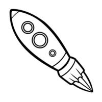 Sleek rocket outline icon in vector format for space-themed designs.